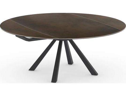 CONCEPT1 - Table Calypso marron 115-190x180x77 céramique sur verre