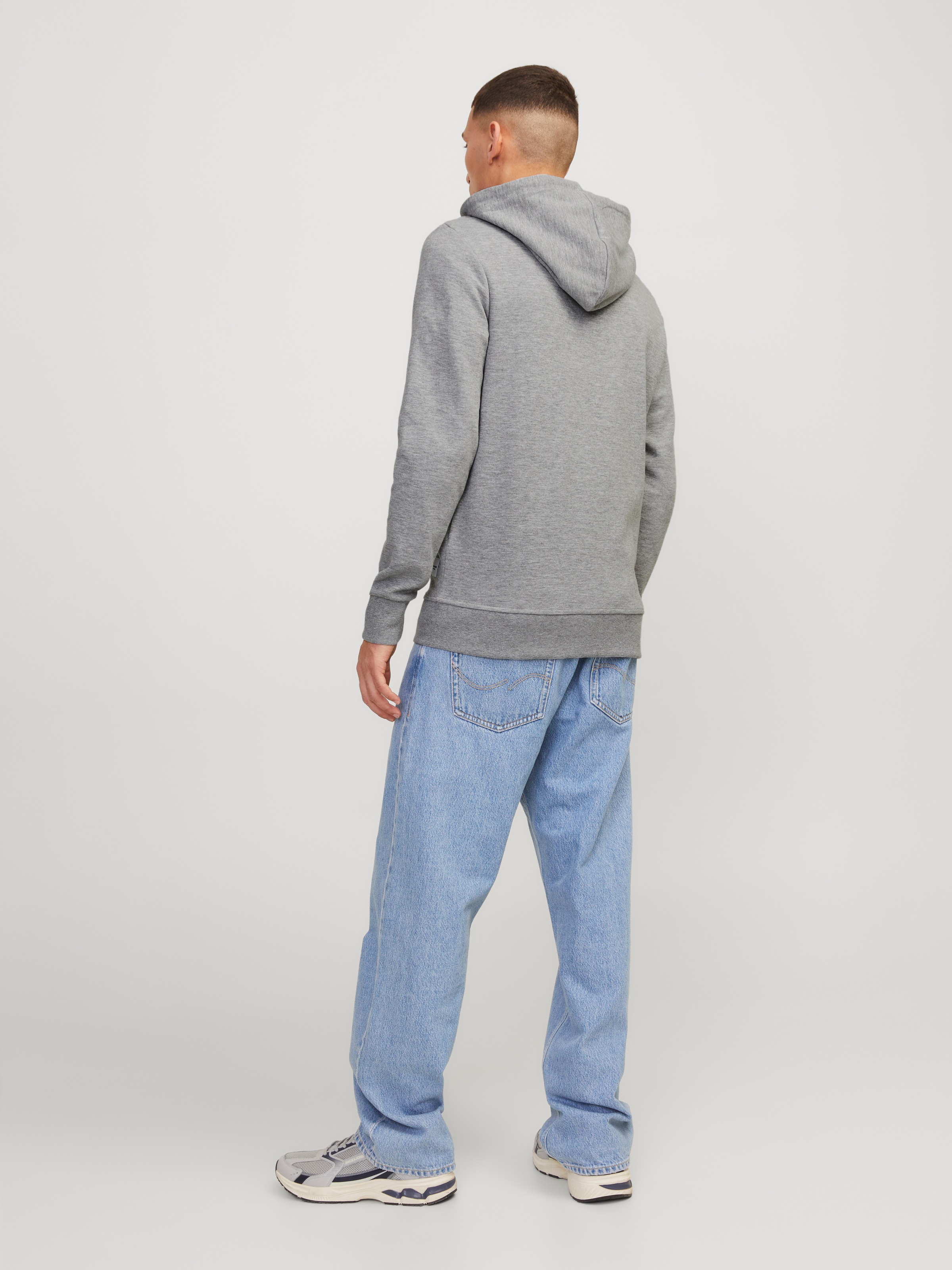 Jack & Jones Kapuzensweatjacke »JJEBASIC Hoodie mit Rippbündchen und angenehmem Tragegefühl«, unifarben, modisch, regular fit, Baumwollmischung, Rundhals