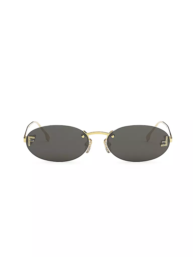 FENDI FENDI First Crystal goldene ovale Sonnenbrille gold