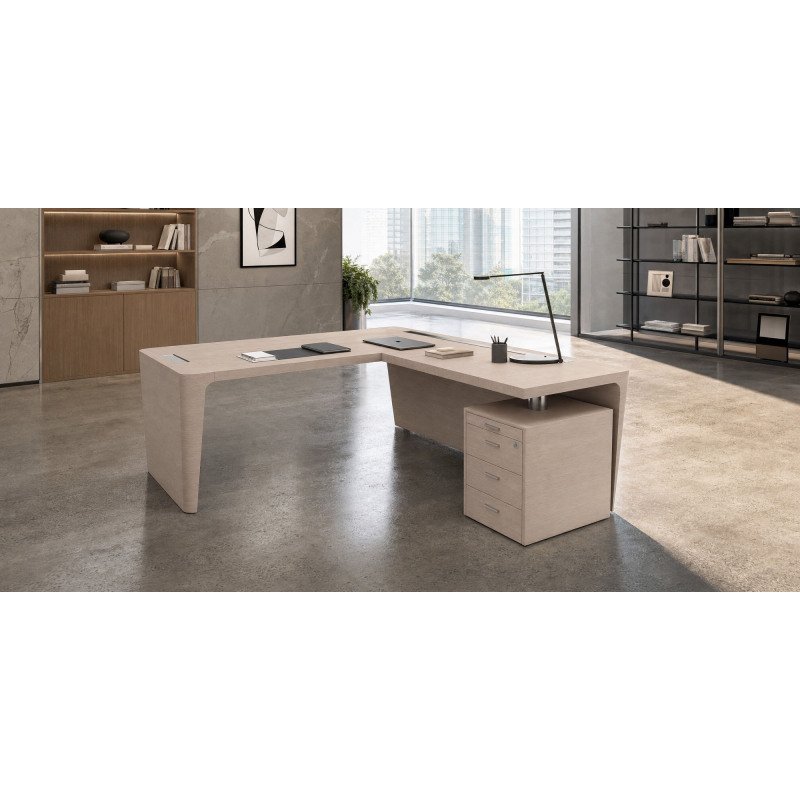 Bureau d'angle direction Xennon L.190 x P.220 avec retour sur caisson
