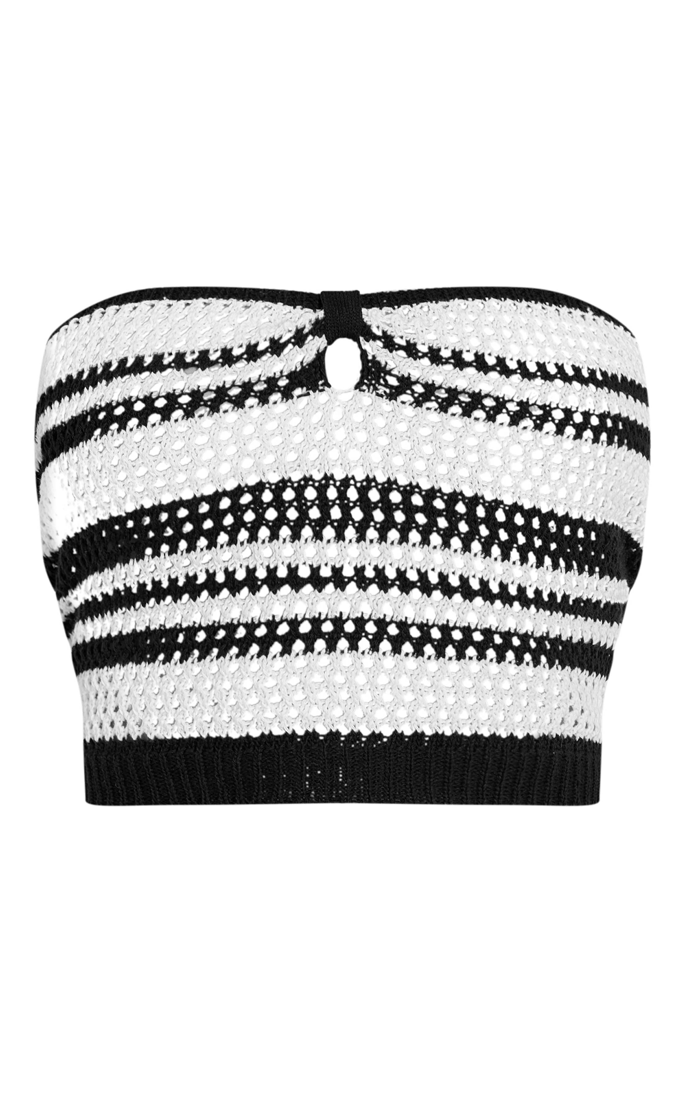 Monochrome Top Bandeau Rayé Au Crochet