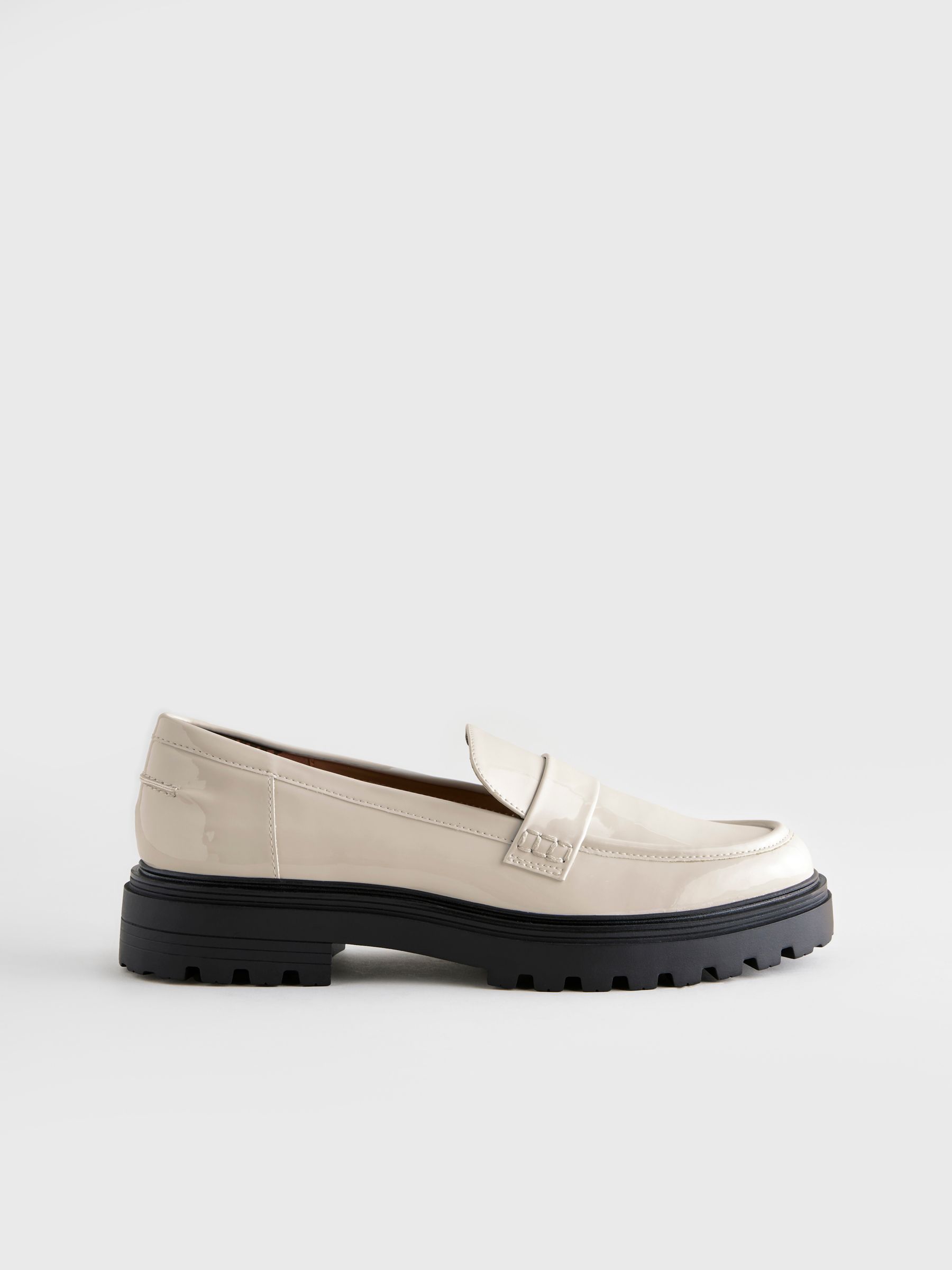 Gebroken wit - Loafers met dikke zool