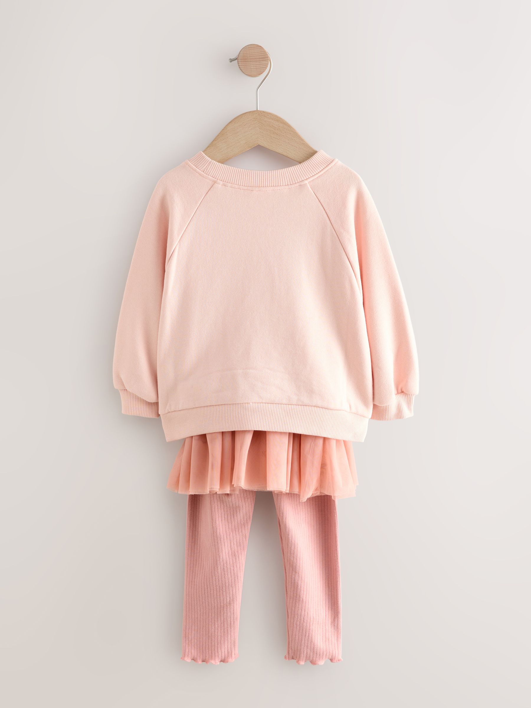 Roze - 2 -delige Set van Sweatshirt, Rok en Leggings (3mnd-7jr)