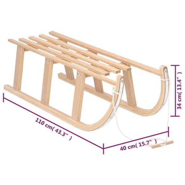 vidaXL Kjelke 110x40x34 cm kryssfiner