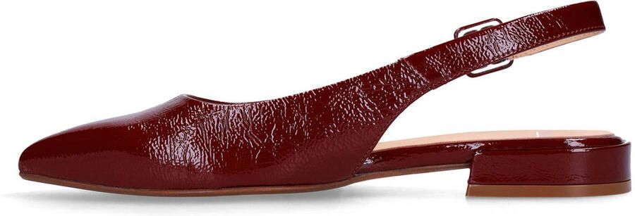 Manfield Dames Bordeaux rode lakleren slingbacks