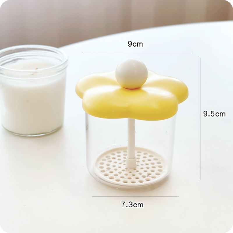 Yunikon - Bloemen plastic gezichtsreiniger schuimfles / hoofd- en hoofdhuidmassager