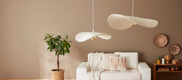 Suspension en rotin Padang E27 IP20 Lussiol ⌀58cm