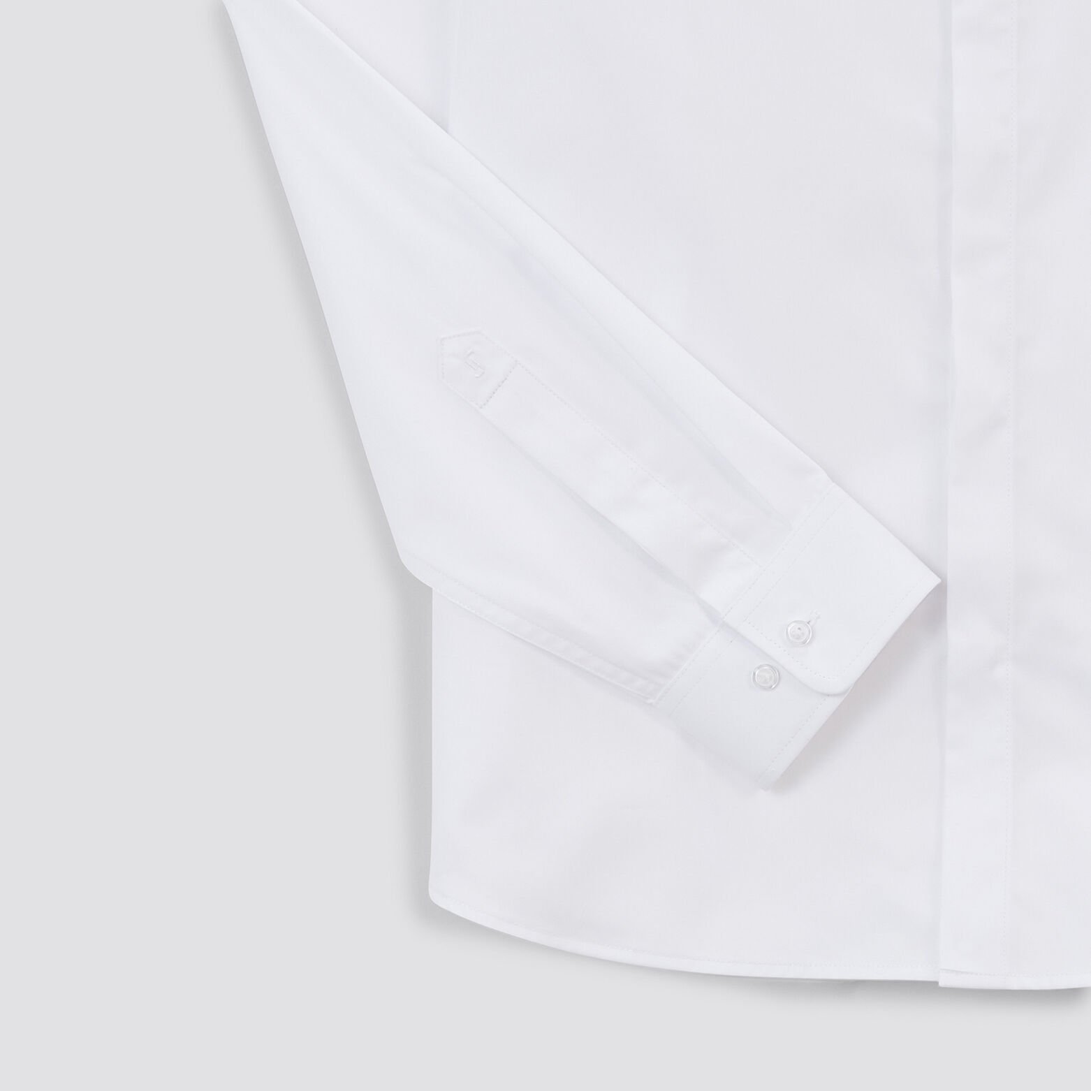Chemise slim unie coton biologique satin Blanc