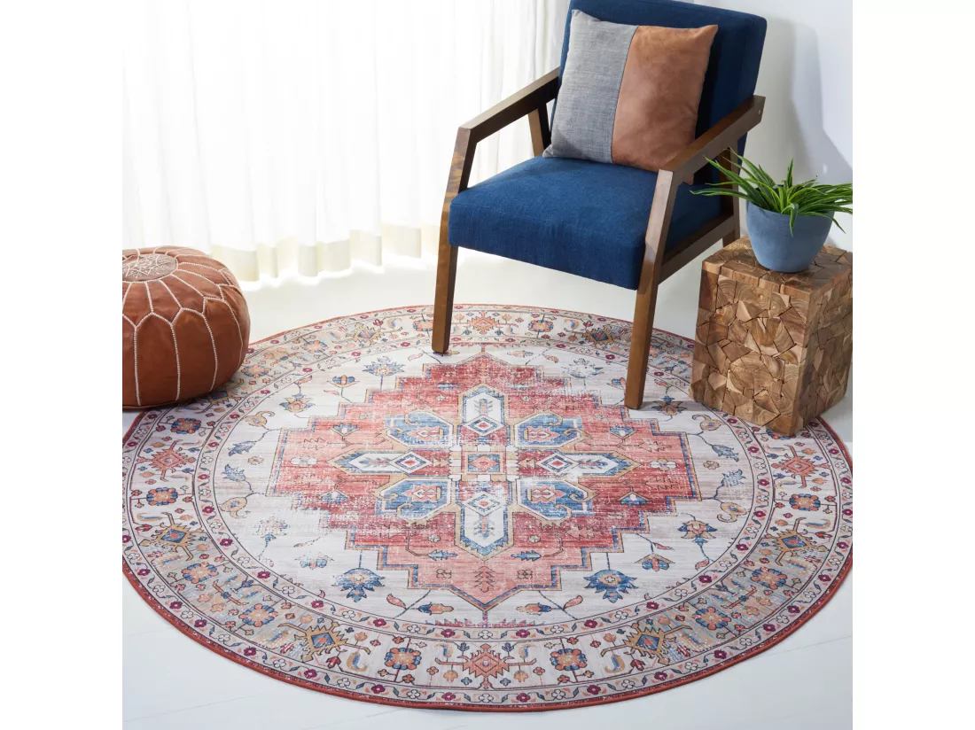 Tapis Beige & Blue 122 X 122 cm - Tripp