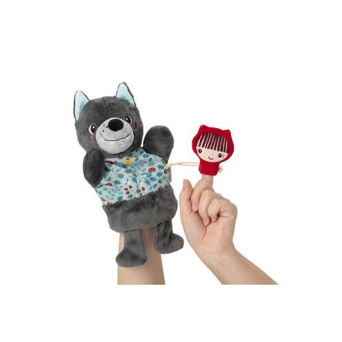Marionnette à main Louis le loup - Gris/bleu - LILLIPUTIENS