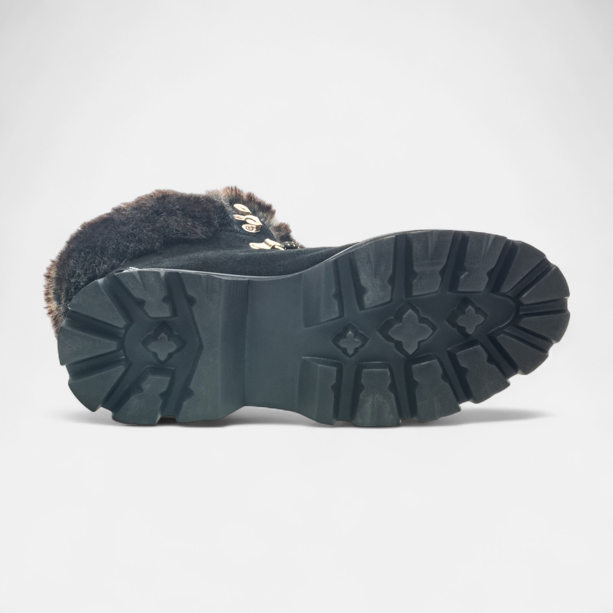 Bottines à lacets Femme en cuir noir