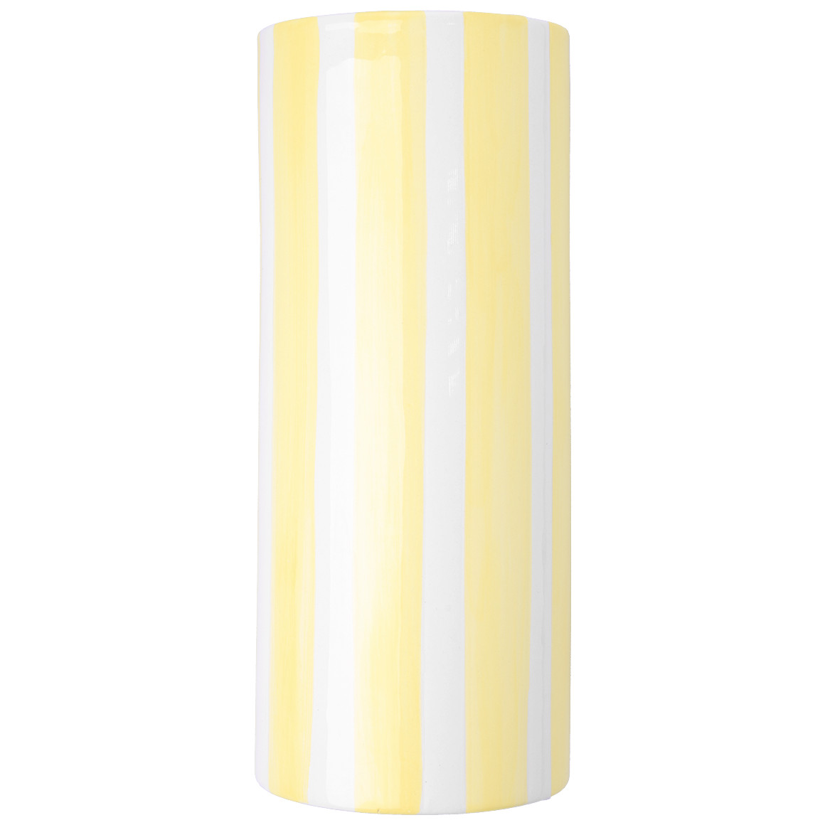 Vase mit Streifen gelb / weiss