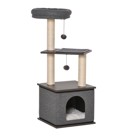 Arranhador para gatos PawHut com toca