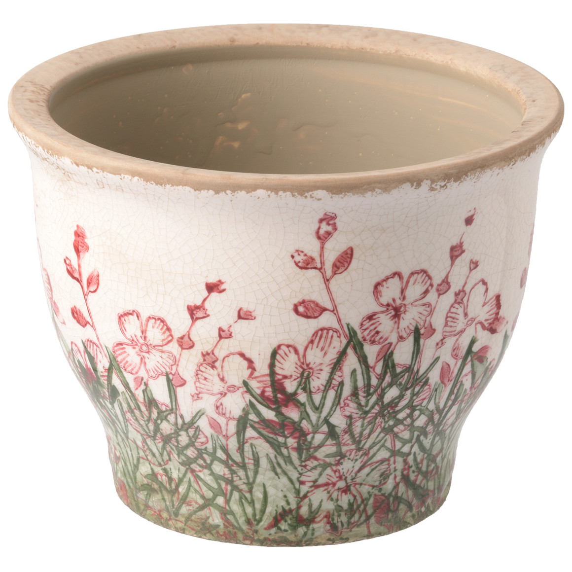 My Home Blumentopf mit Rosmarin-Motiv weiss / grün