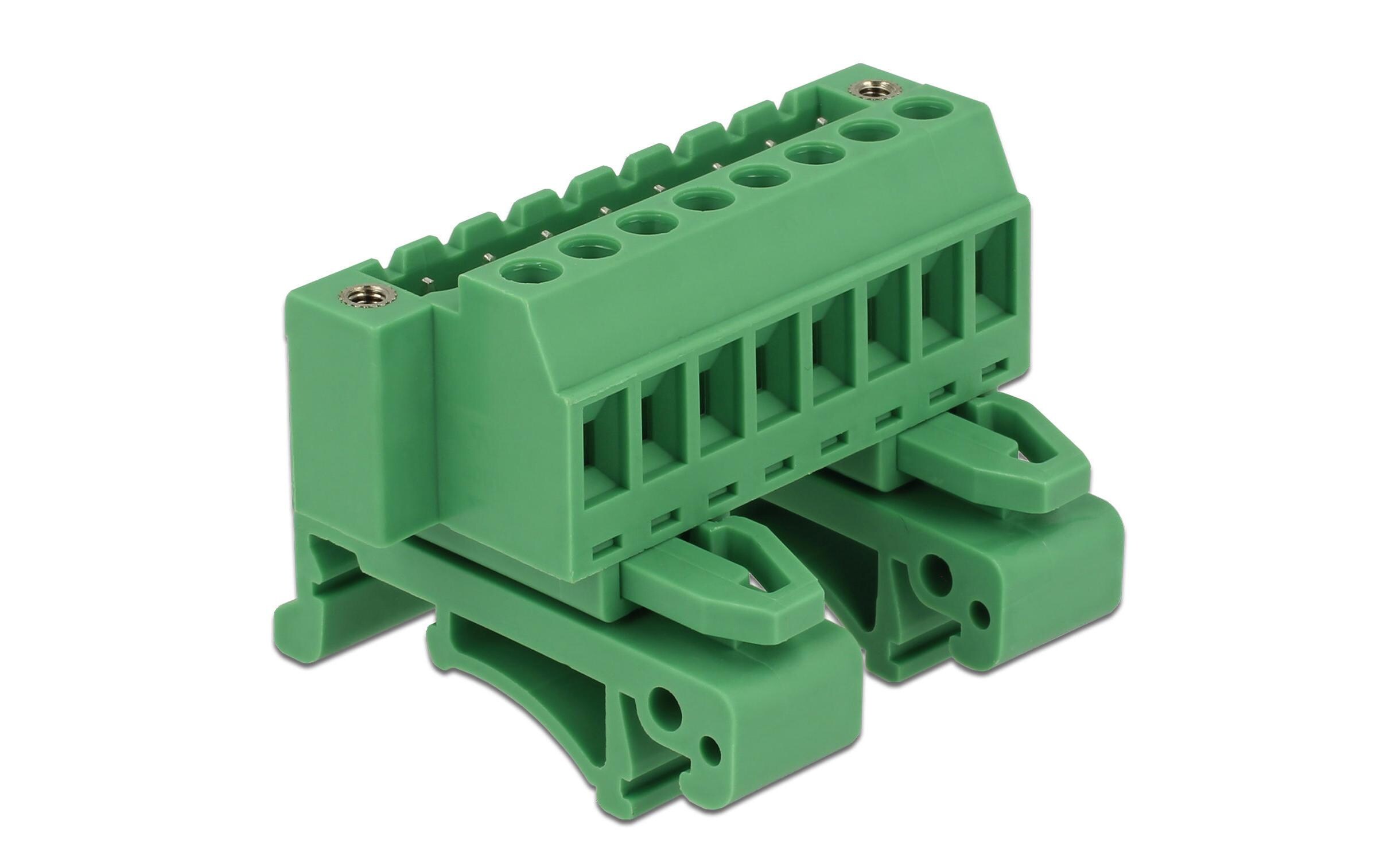 Hutschiene/DIN Rail Terminalblock 8PinDelock Terminalblock Set für Hutschienen 8 Pin mit Schraubverriegelung