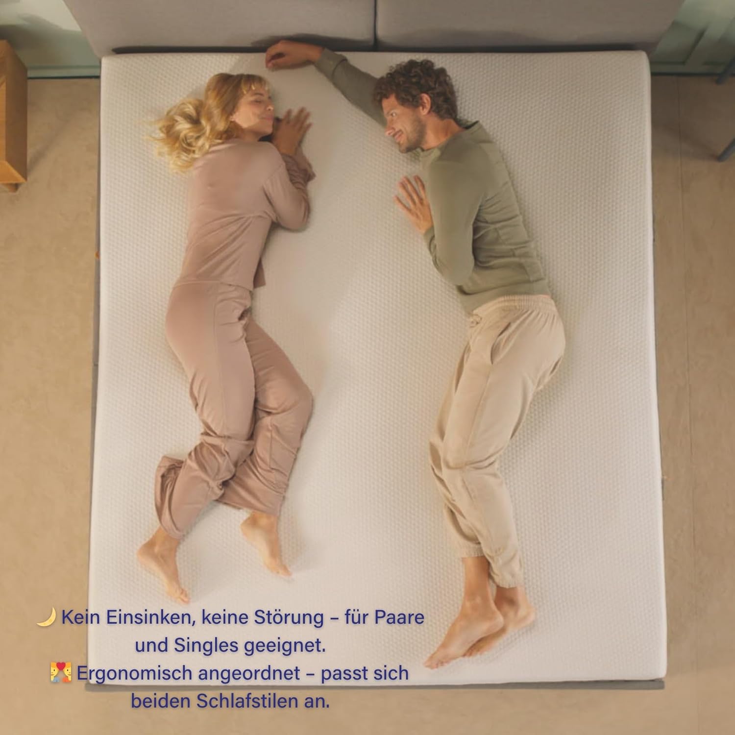 Emma One+ Matratze 180x200 H2 Mittelfest – Kühlende & atmungsaktive 3-Zonen-Schaummatratze – Ergonomisch, Klimaregulierend & Waschbarer Bezug – Für alle Schlafpositionen geeignet