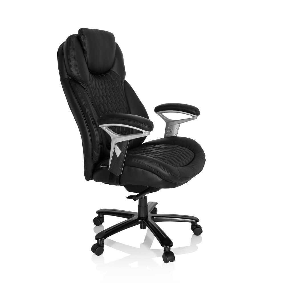 XXL Drehstuhl XXL PULLMANN I Leder mit Armlehnen (höhenverstellbar) hjh OFFICE