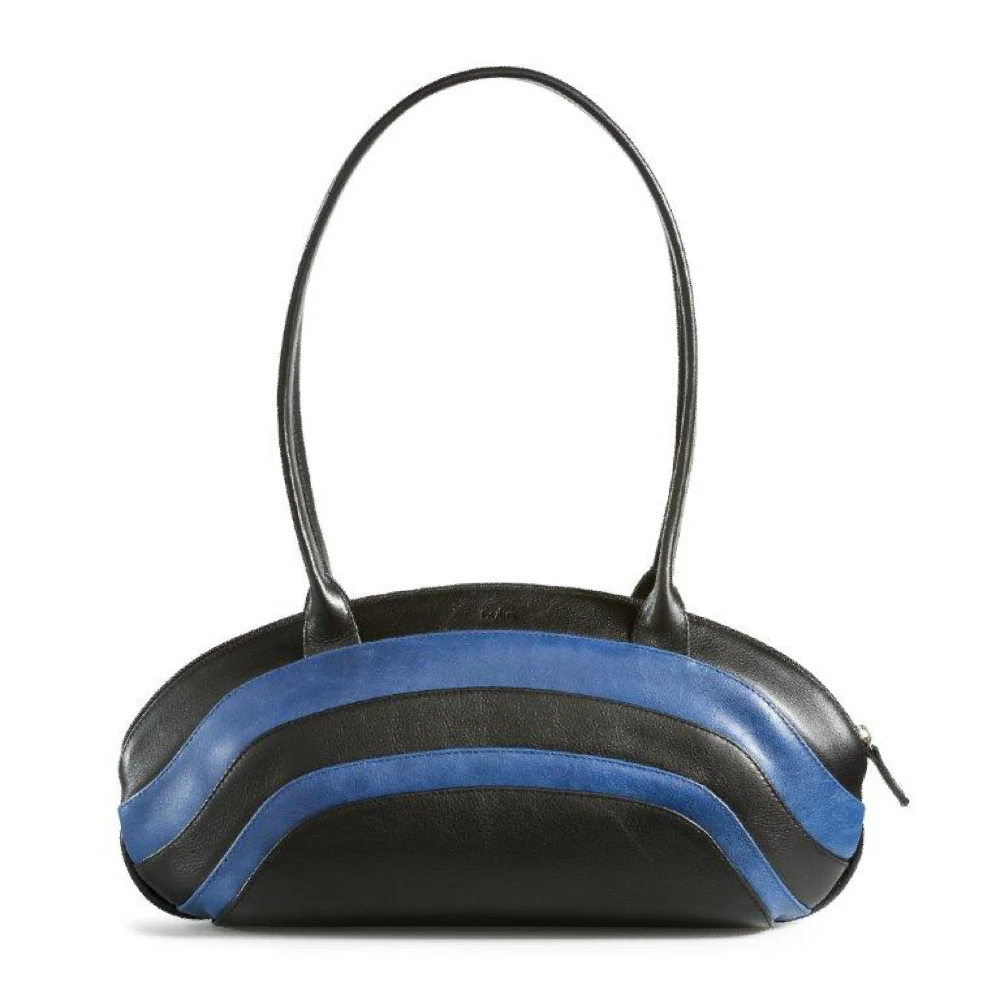 Rainbow Black-Cobalt Vintage Leather Large