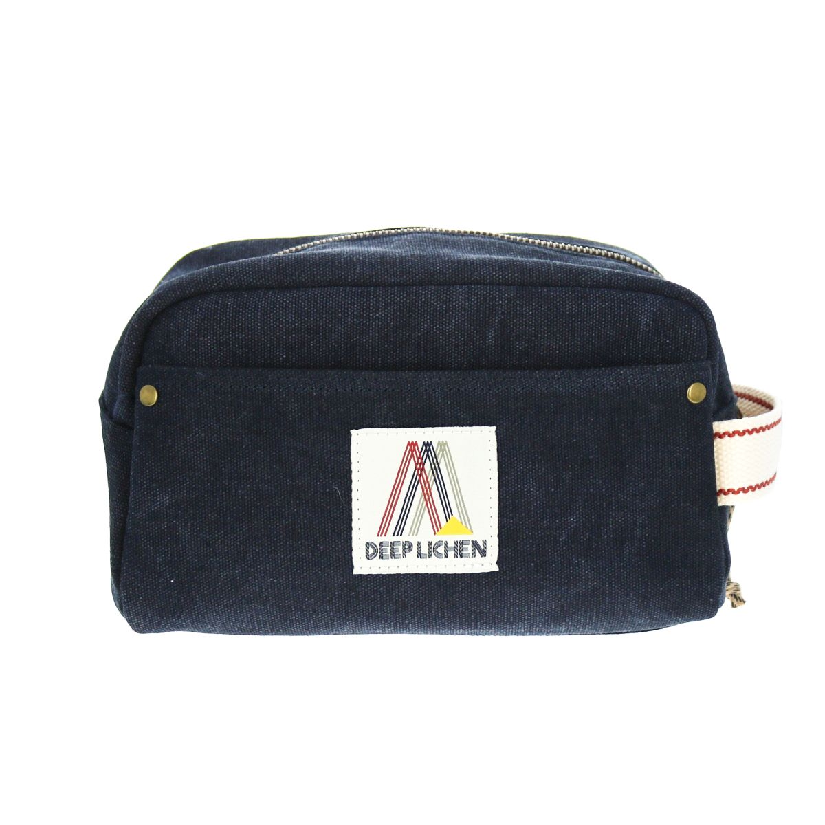 Trousse de toilette en toile bleu marine .