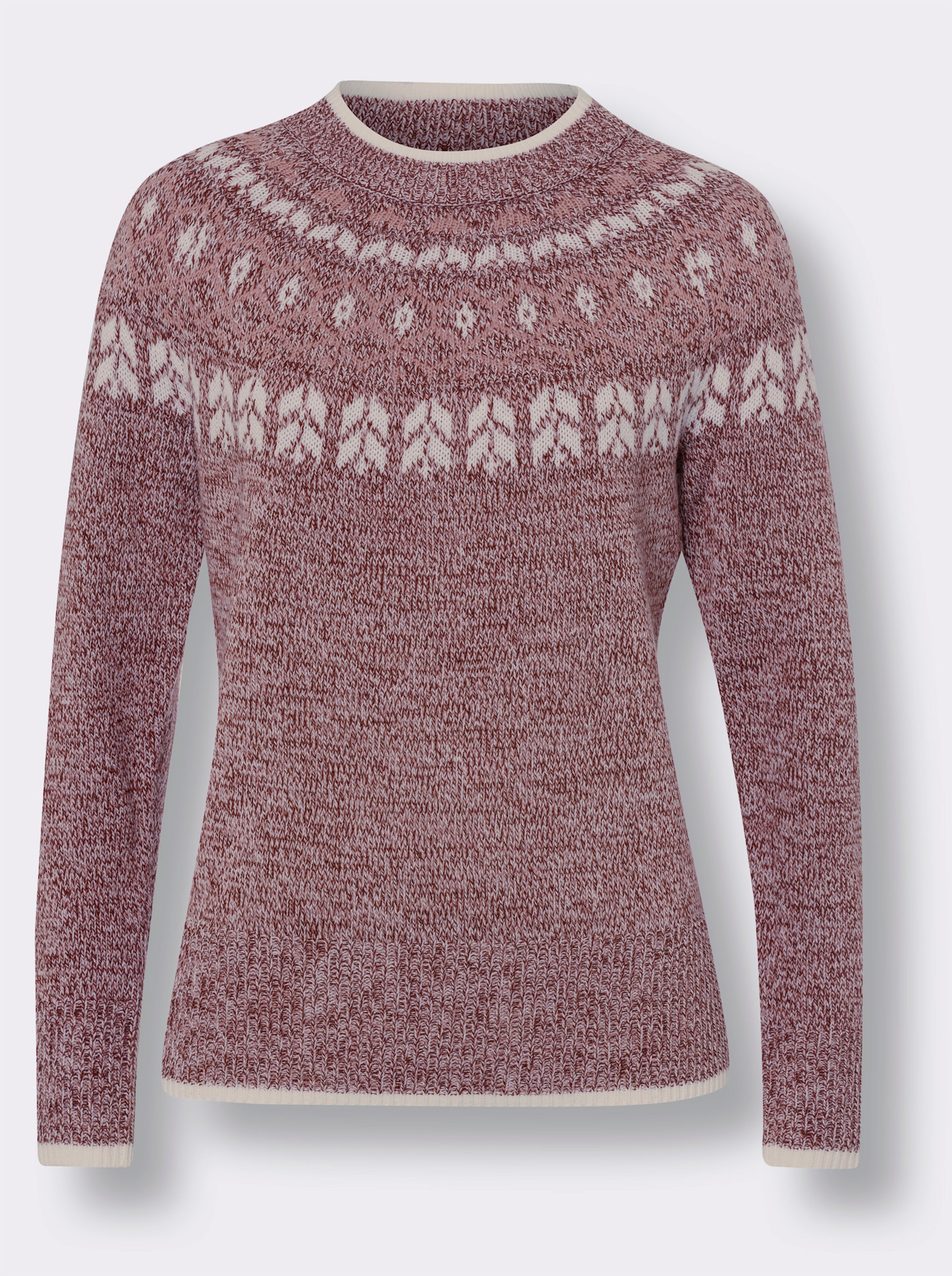 Norwegerpullover in Melange-Optik
