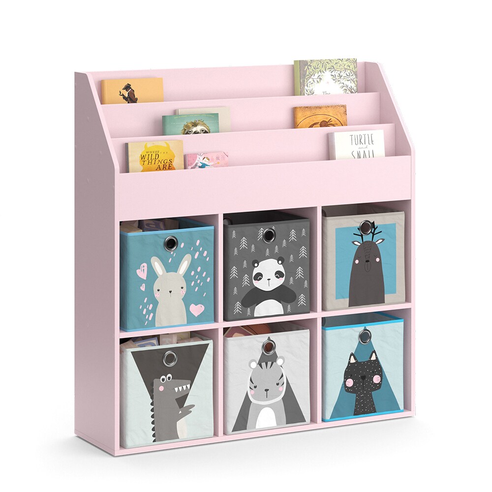 Vicco Kinderbücherregal Luigi 107 x 114 cm, Rosa, Kinderzimmerregal, offene Fächer