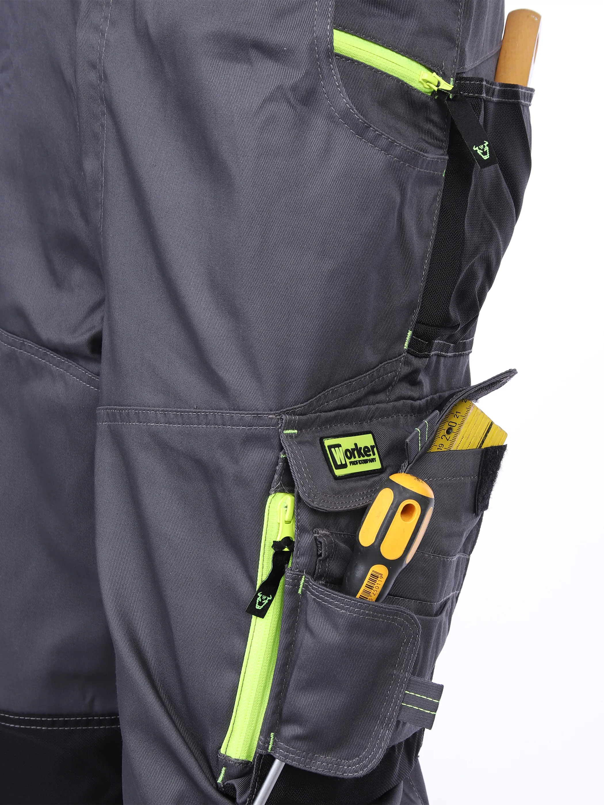 Herren Latz-Arbeitshose mit Neondetails