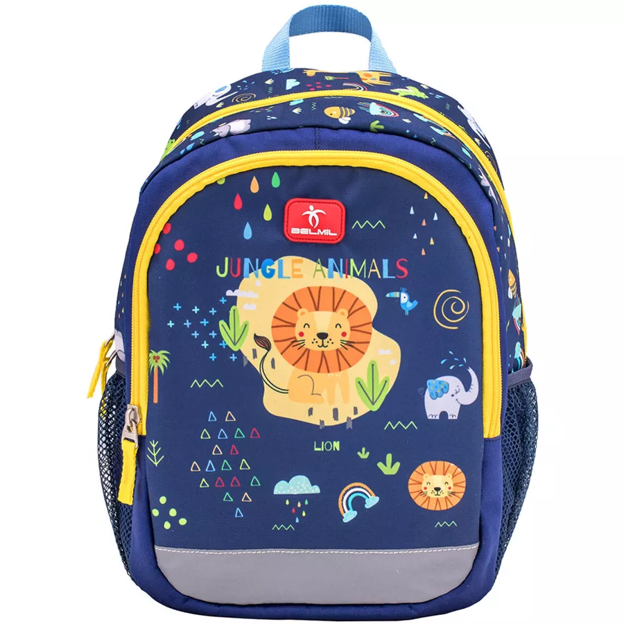 Belmil Kindergartenrucksack Kiddy Plus Kindergartenrucksack für 3-6 Jährige Kinder mit Brustgurt Little Jungle