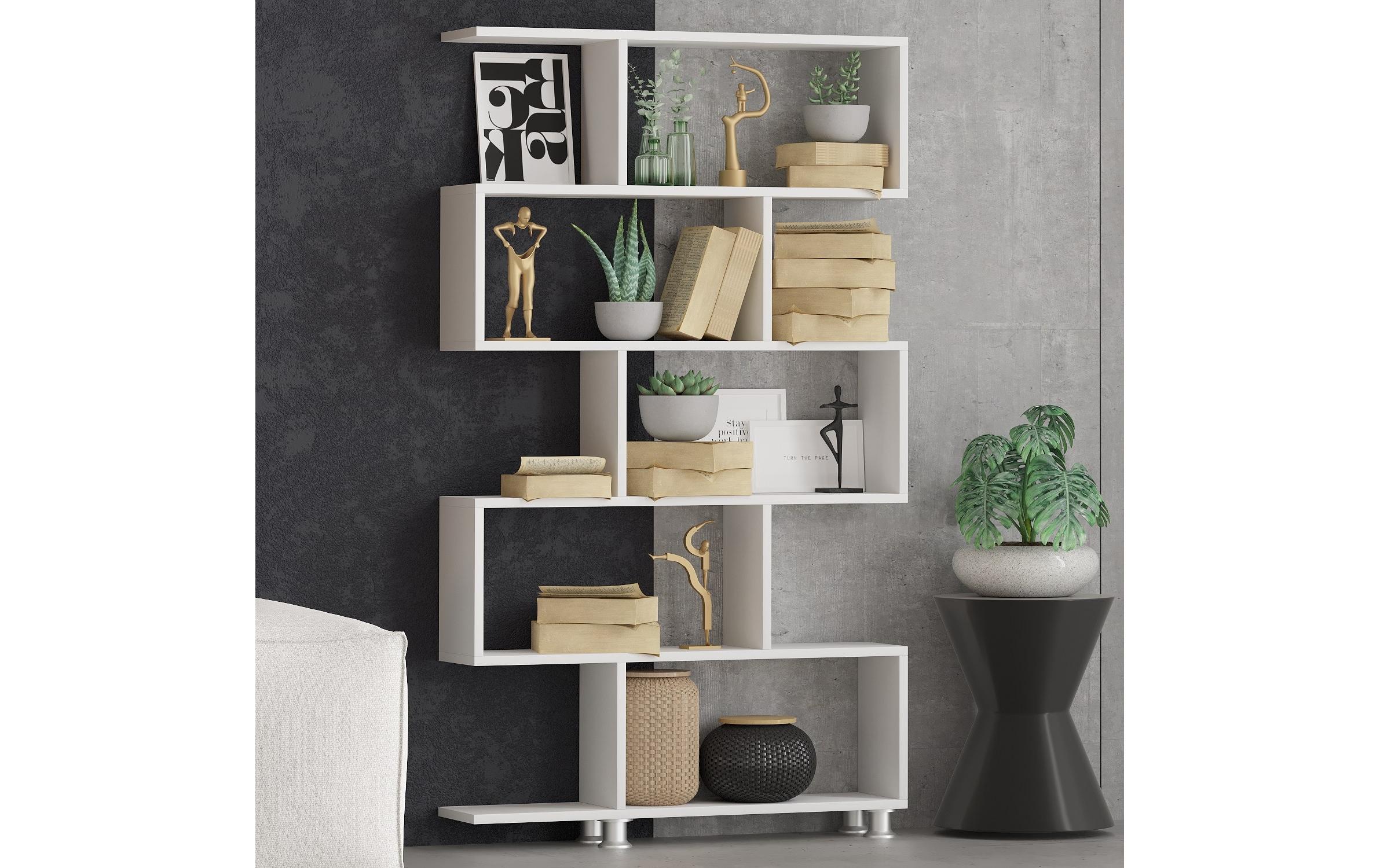 Regal Nilufer Weiss<br>Modernes Bücherregal