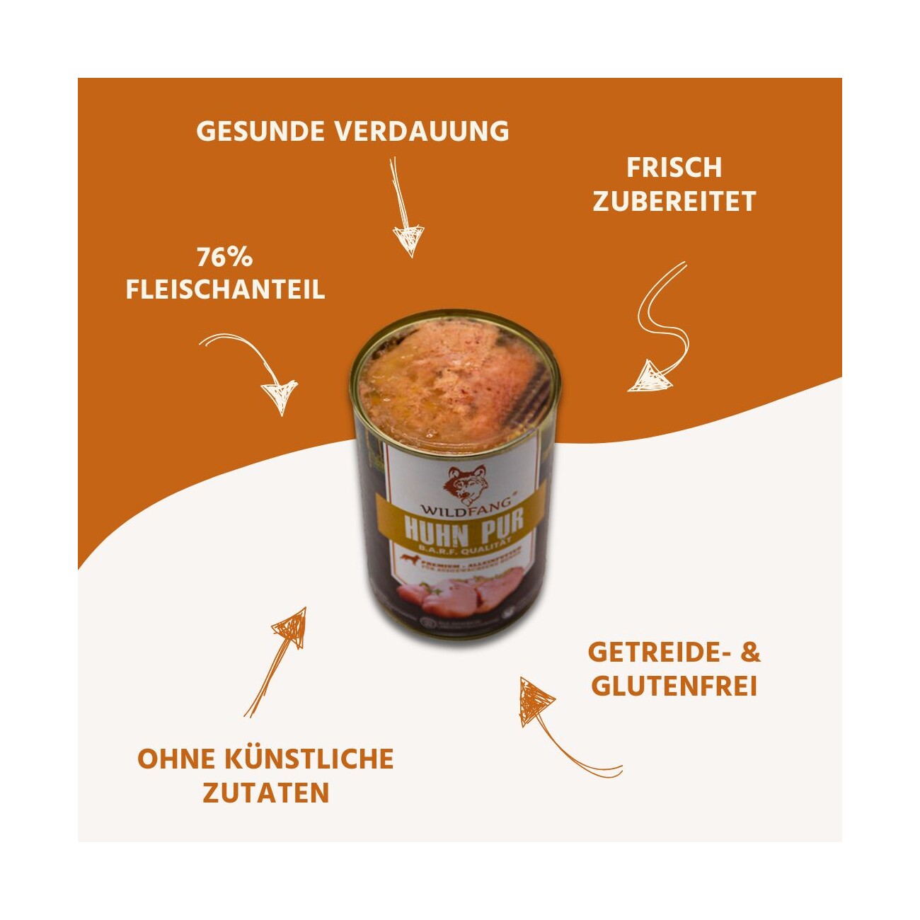 Wildfang ® Nassfutter Huhn pur BARF 400 g