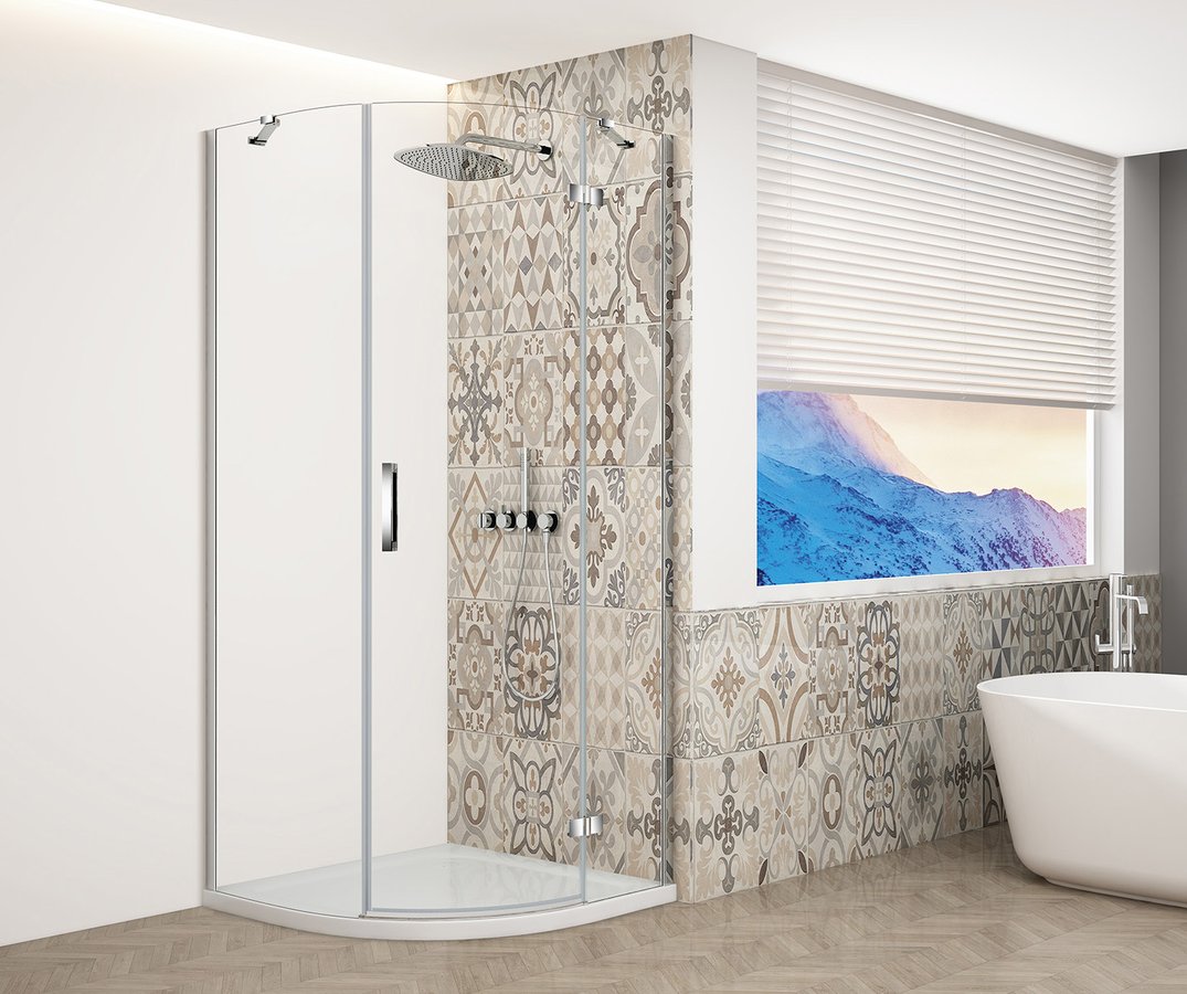 Gelco Trinity kwartronde douchecabine 90x90cm links helder glas chroom