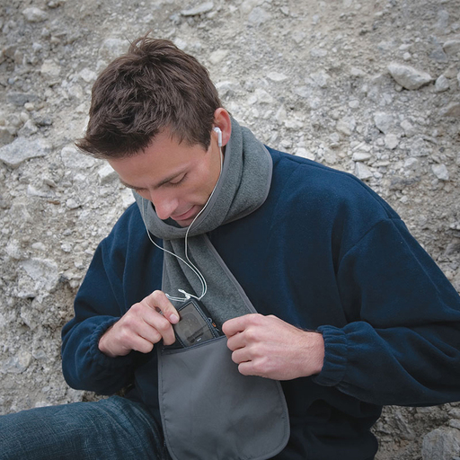 Cachecol bolha acolchoado de inverno Active com bolso com zíper