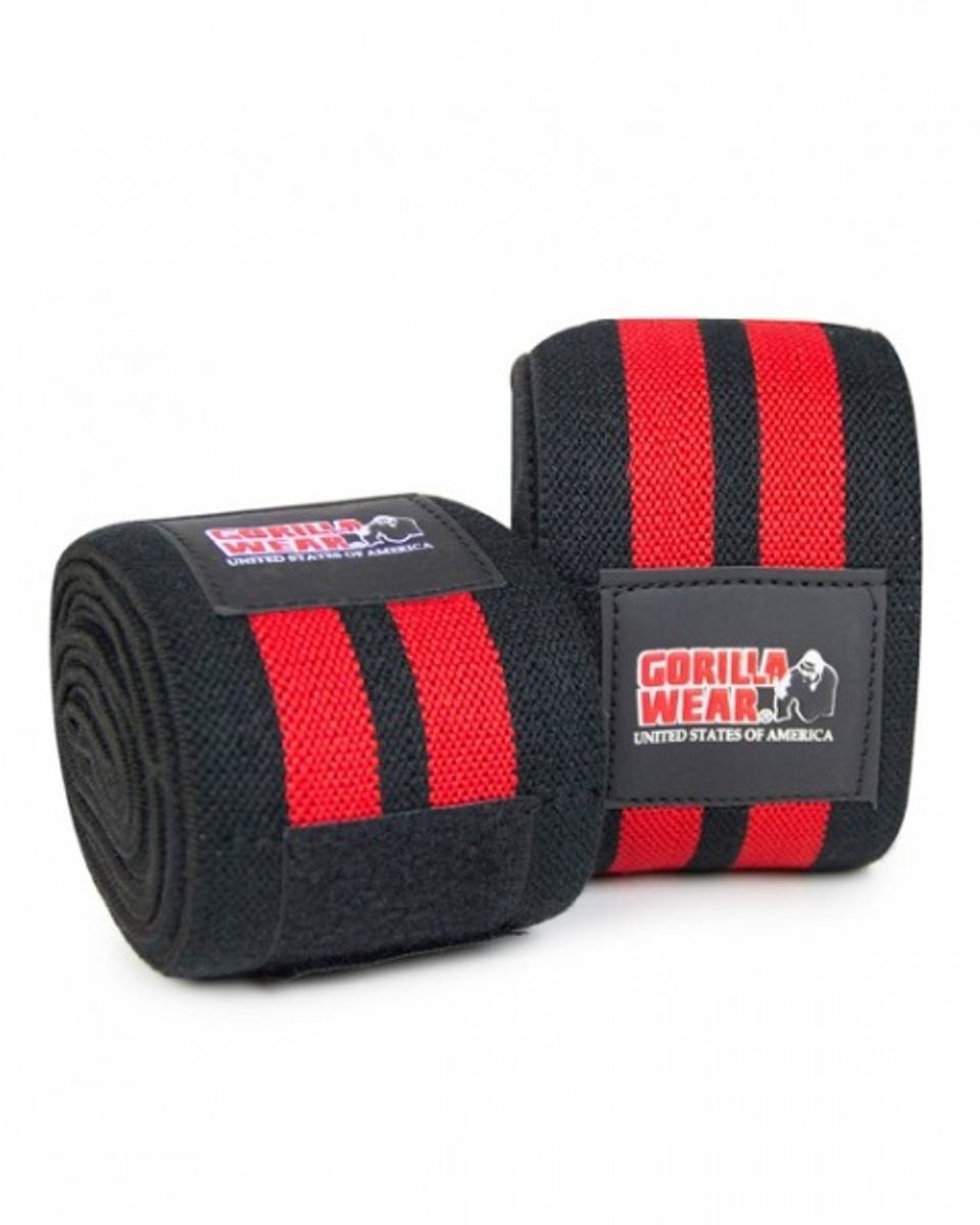 Gorilla Wear Knee Wraps 200cm Black\Red