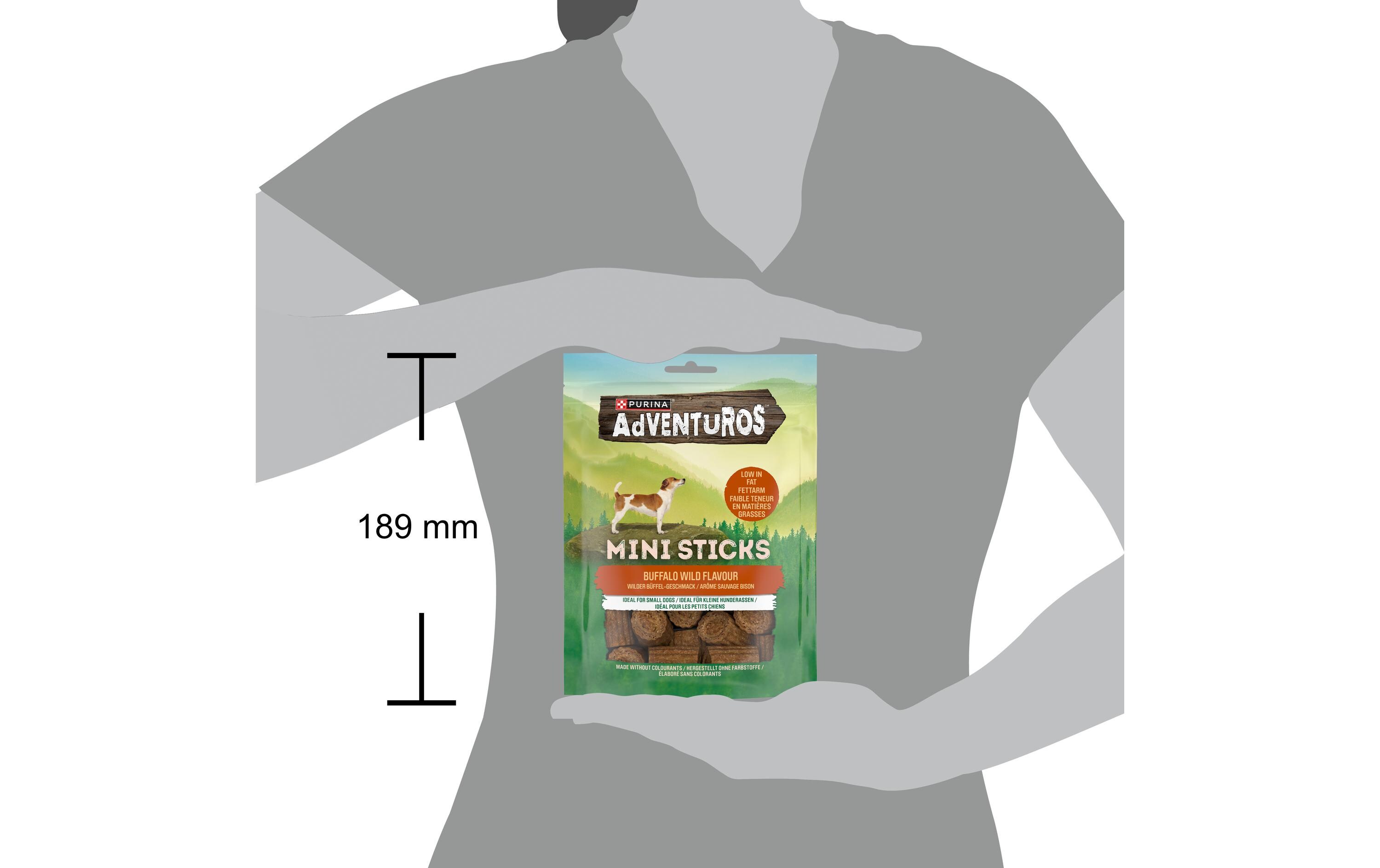 Mini Sticks Büffel 90 gErgänzungsfuttermittel für ausgewachsene Hunde