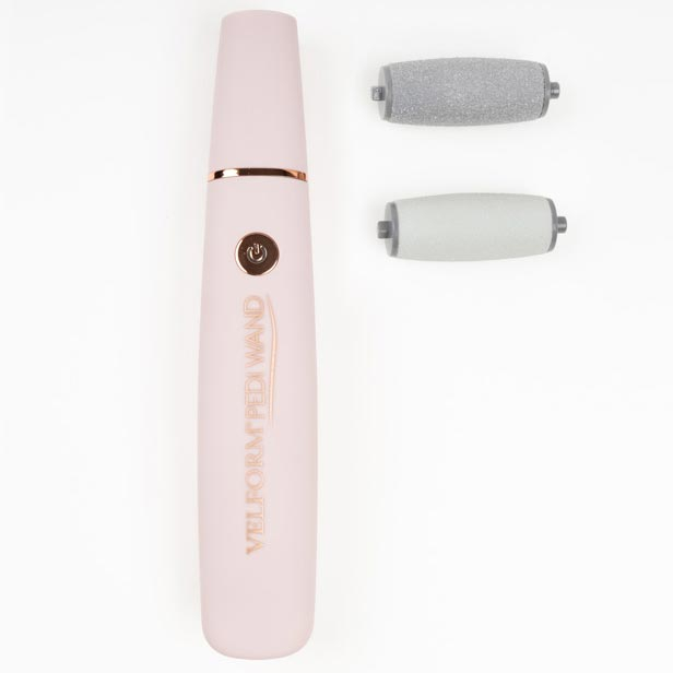 Pedi Wand Elektrischer Hornhaut Entferner inkl. 2 Aufsätzen (Batteriebetrieben) (VCSVFCIND0229) - Rosa / Gold