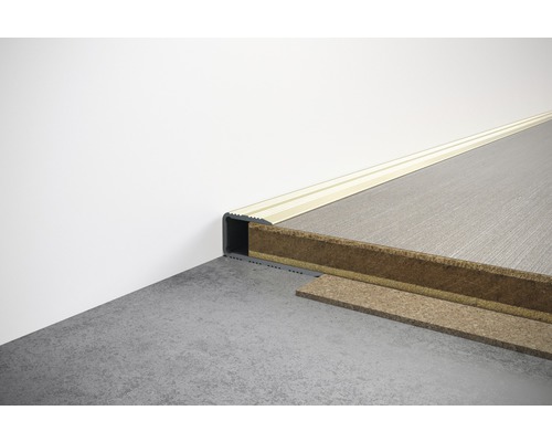 SKANDOR randprofiel, champagne geanodiseerd, voor 8-9 mm planken, 11x29x900 mm