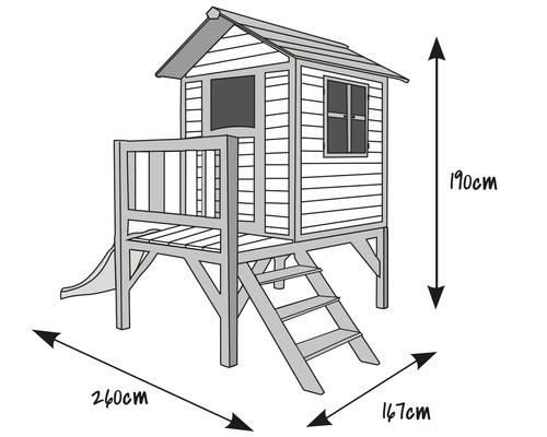 Sunny Lodge XL houten speelhuis, blauw en wit