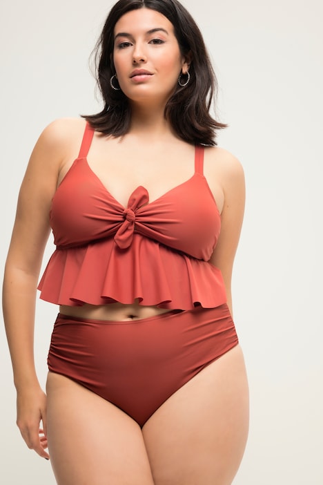 Bikini-Slip, High Waist, seitliche Raffung