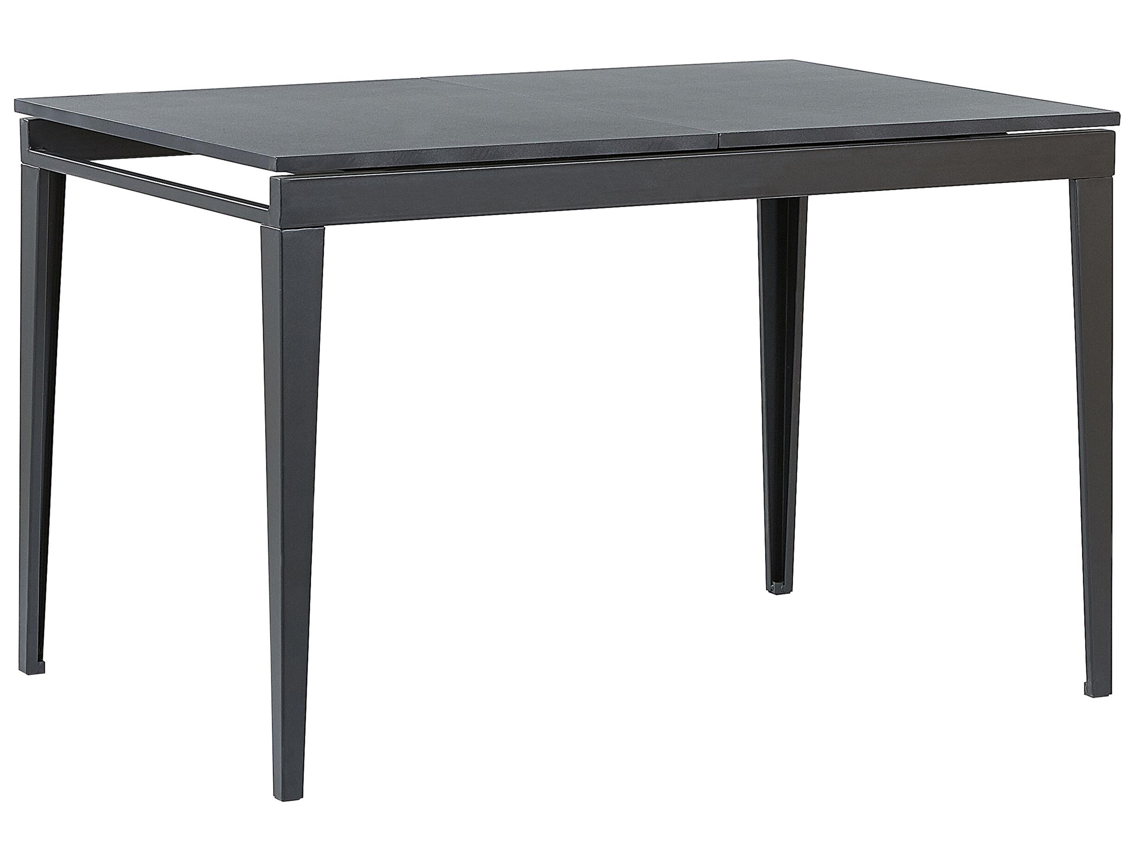 Eettafel uitschuifbaar NORLEY Zwart 80 cm 120/160 cm