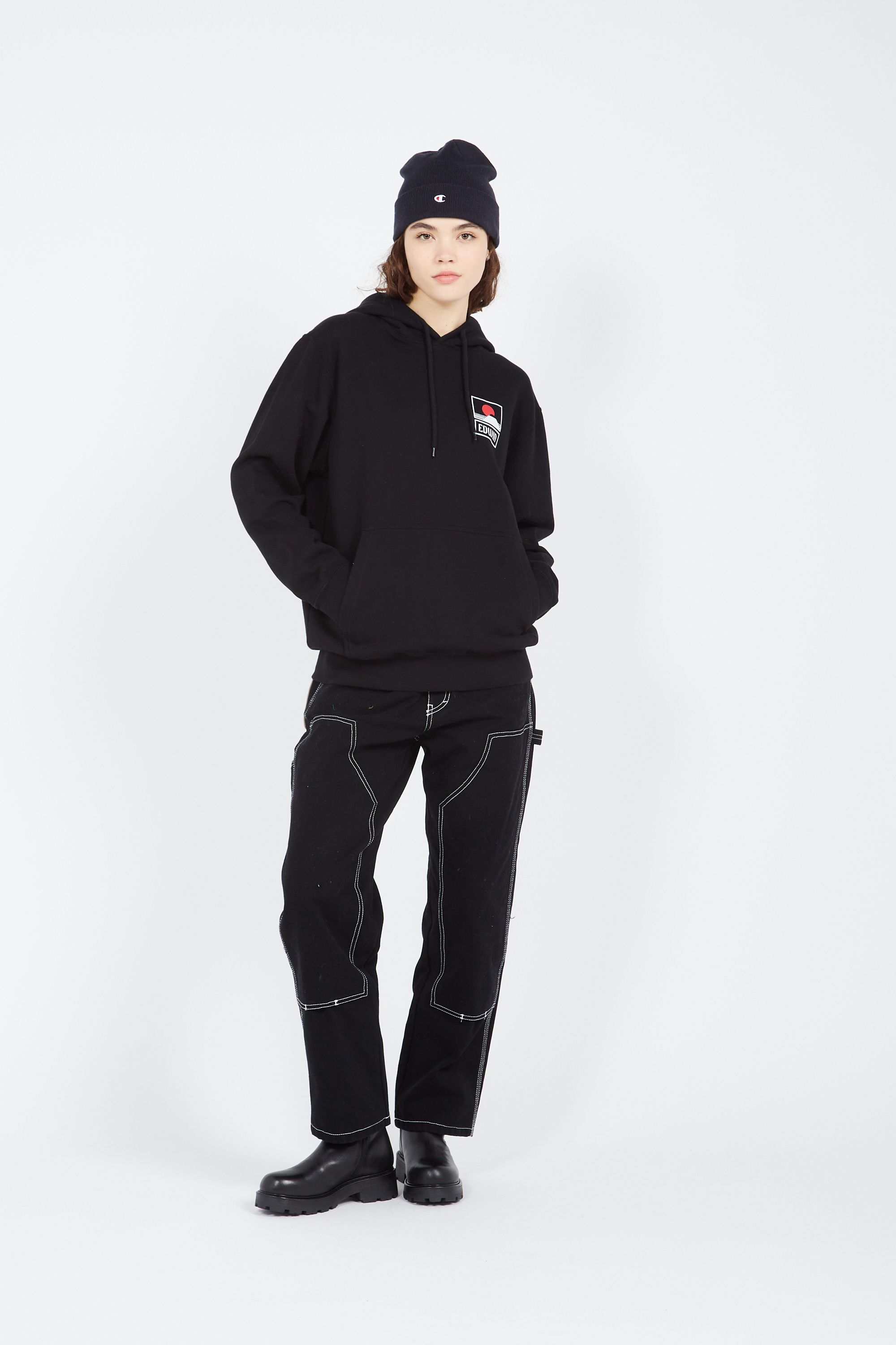 EDWIN hoodie Sunset On Mt Fuji Hoodie Sweat Noir