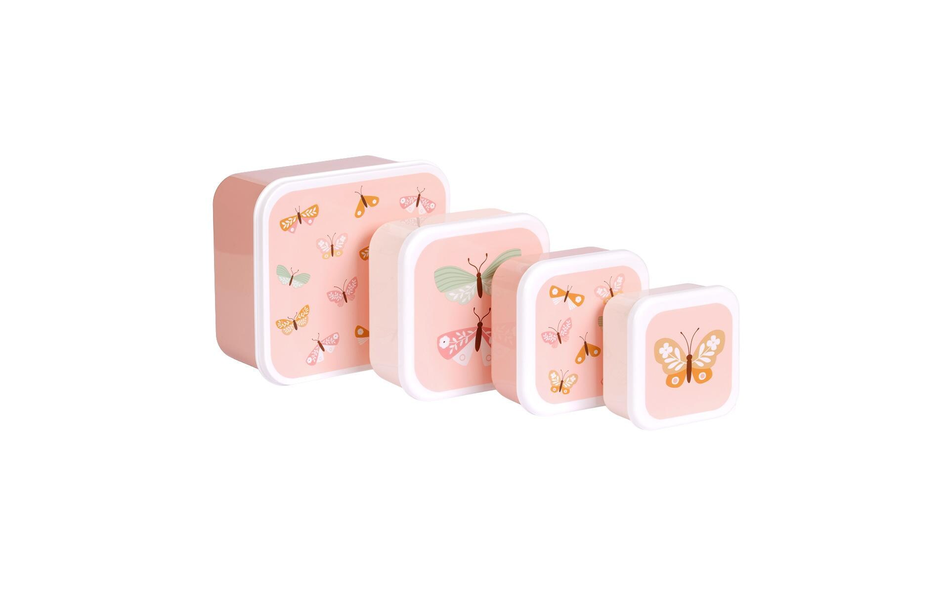 Lunchbox & Snack Box Set ButterfliesLunch- und Snackbox Set mit praktischem Spender