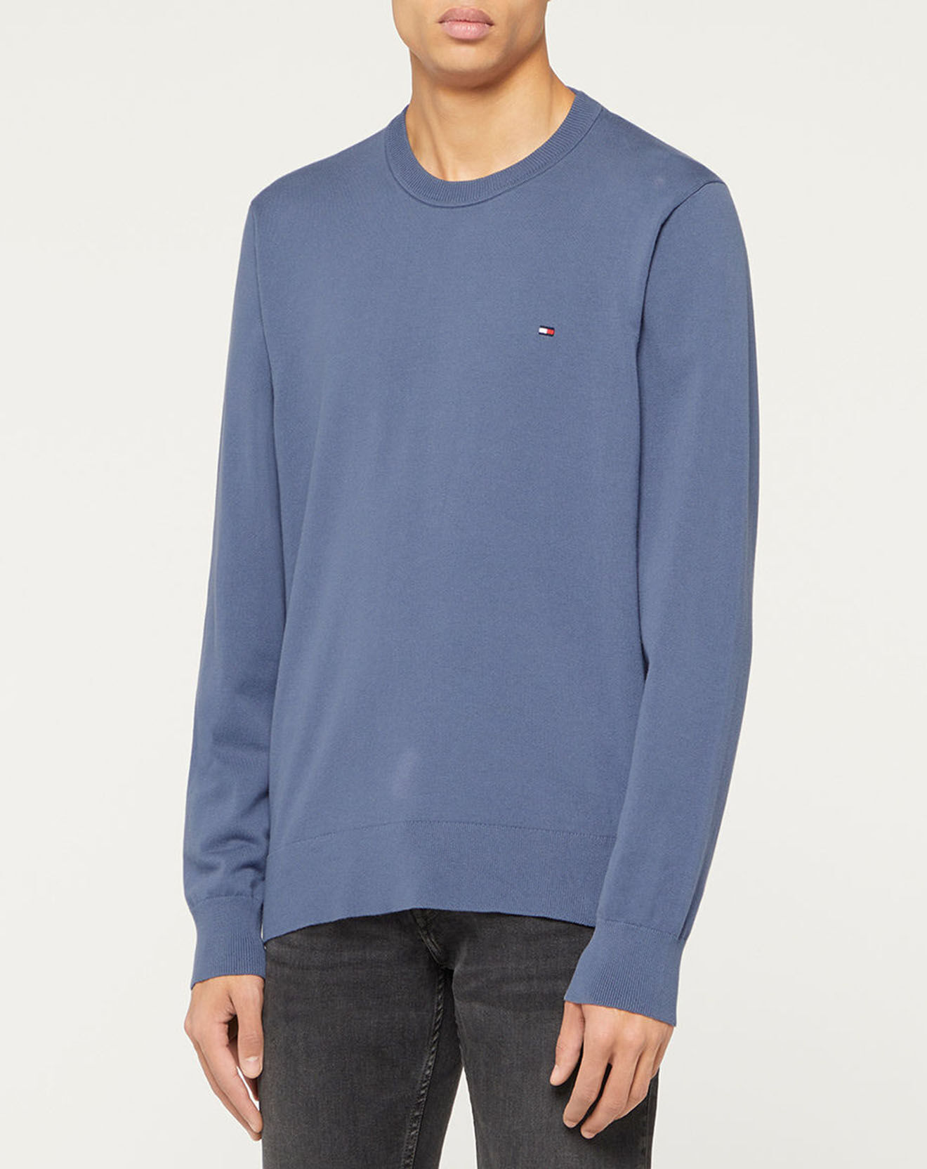 Tommy Hilfiger Pull 1985 col rond bleu vintage