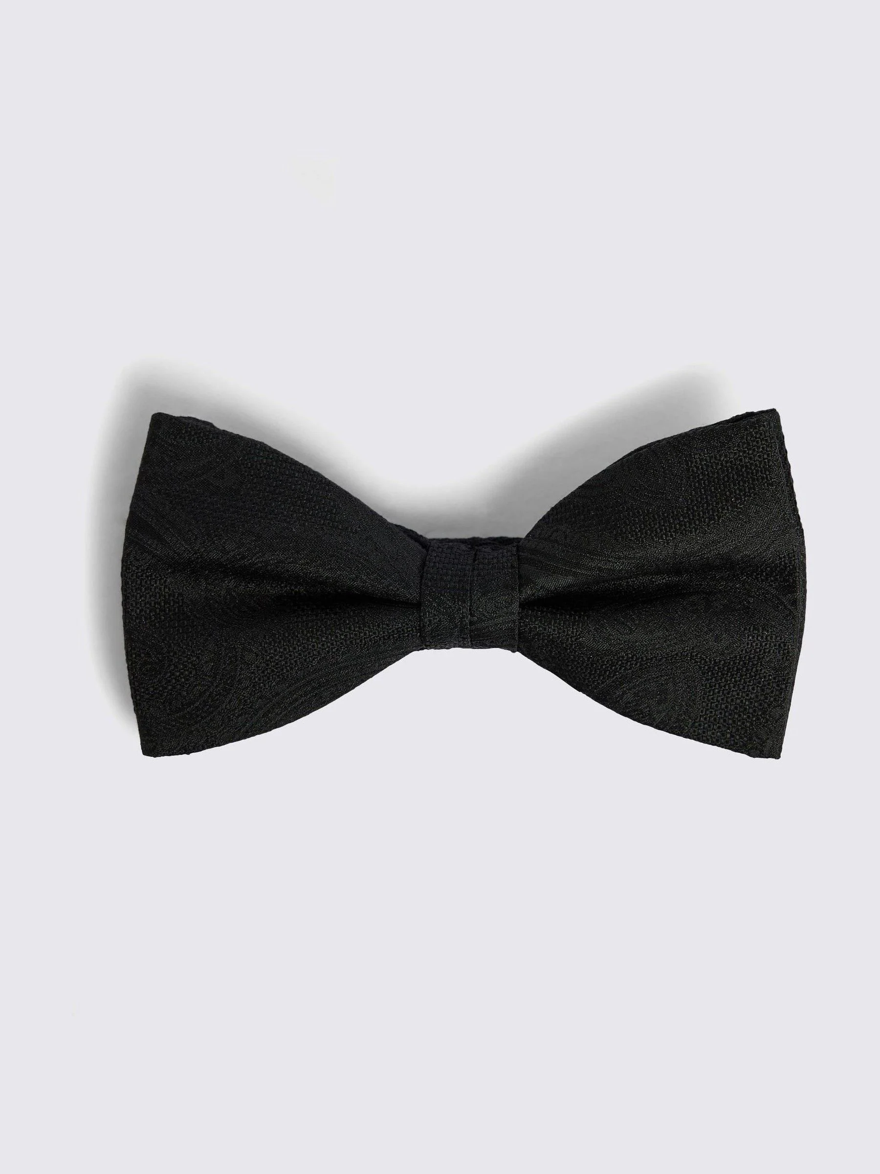Zwart - MOSS Silk Paisley Ready Bow Tie