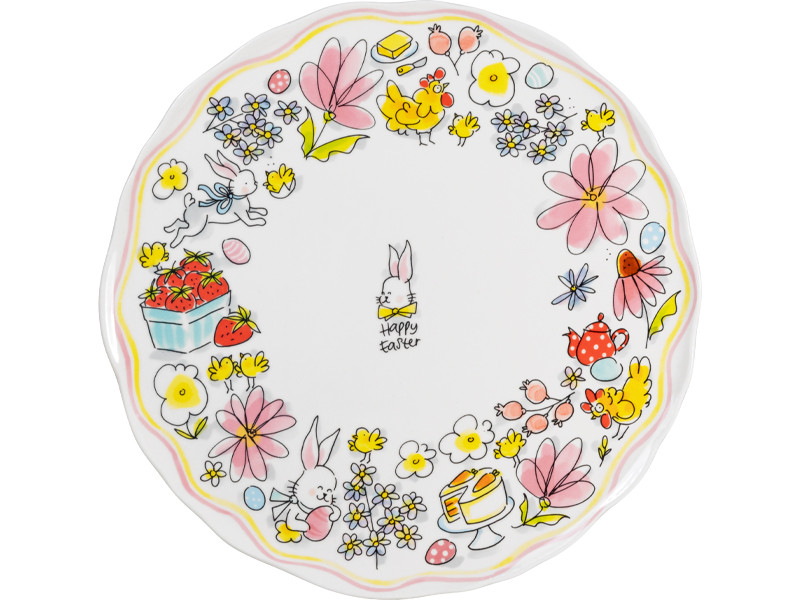 Bord 31 cm wave edge Happy Easter