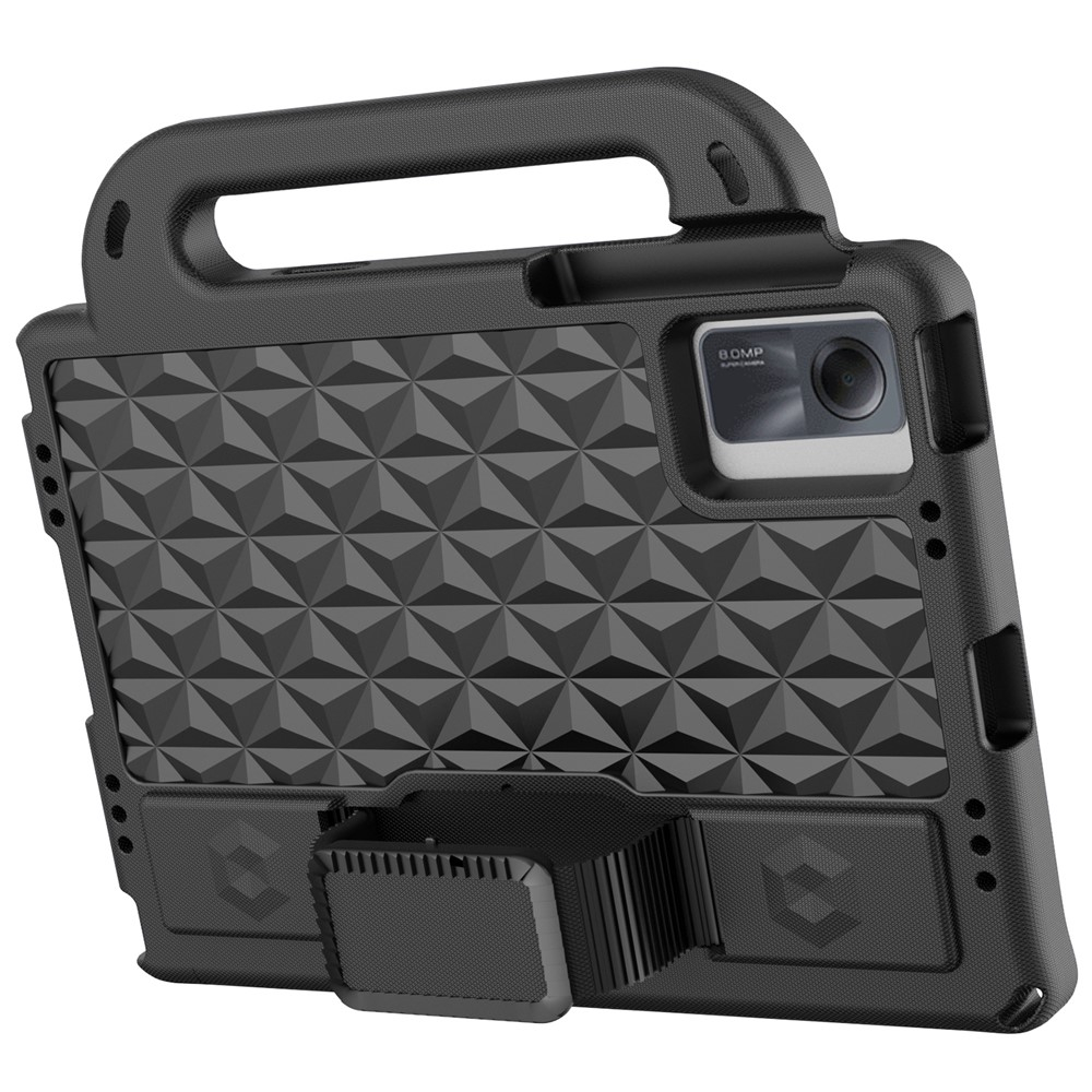 Samsung Galaxy Tab A11  Plus / A9  Plus / S9 FE Outdoor Schaumstoff Hülle mit Handschlaufe und Schultergurt - Schwarz