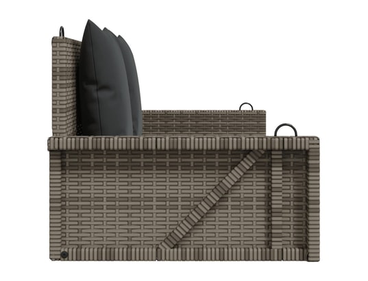 VIDAXL - Balancelle avec coussins gris 119x56x48 cm résine tressée