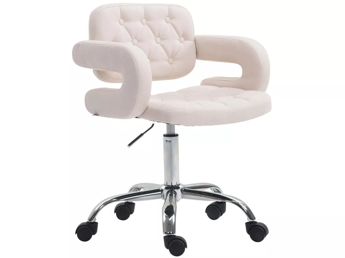 Chaise de bureau réglable tissu beige 62 x 55 x 90 cm BUR10423