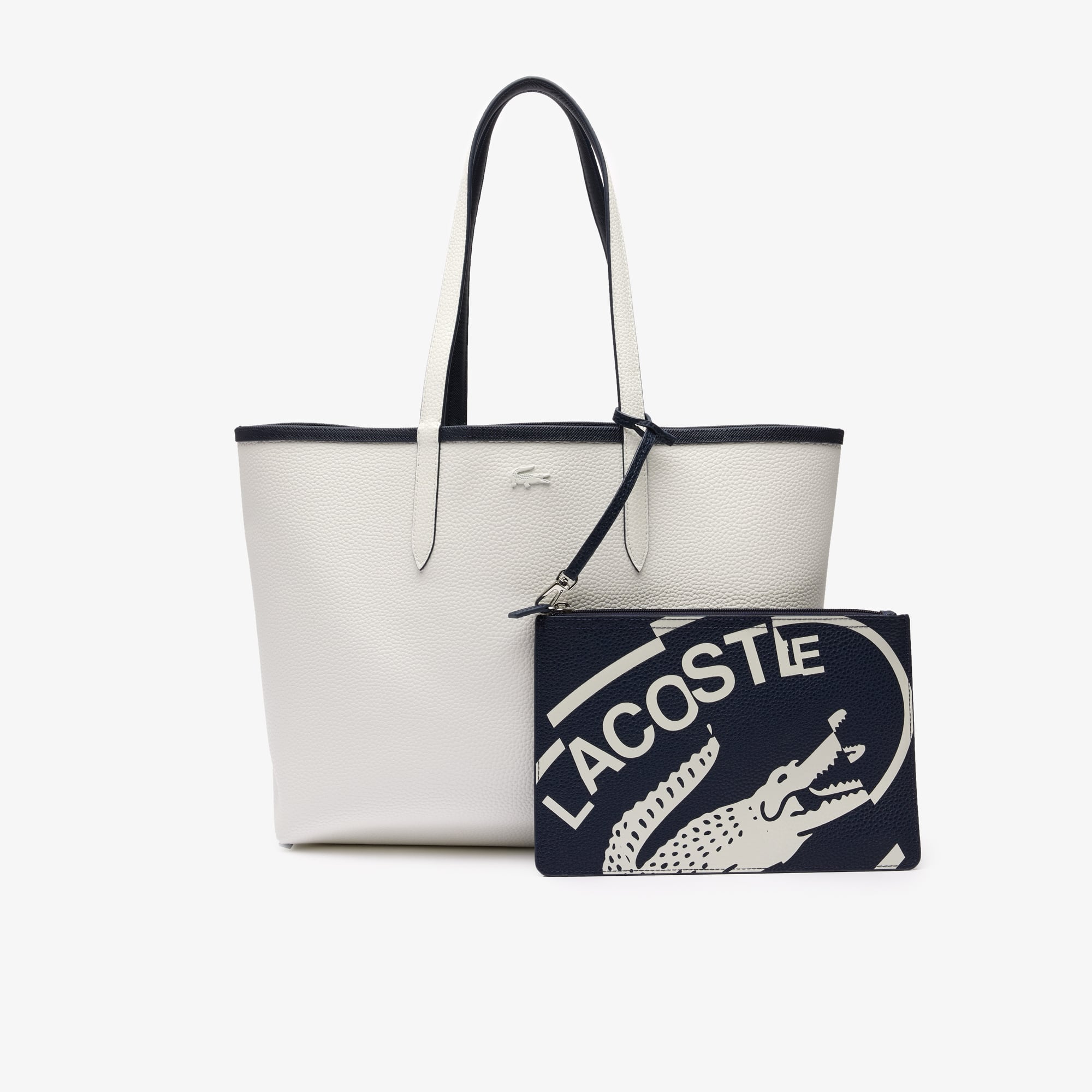 Sac cabas Anna imprimé et réversible en toile enduite Sacs à main & Cabas - Bleu - Lacoste - Femme