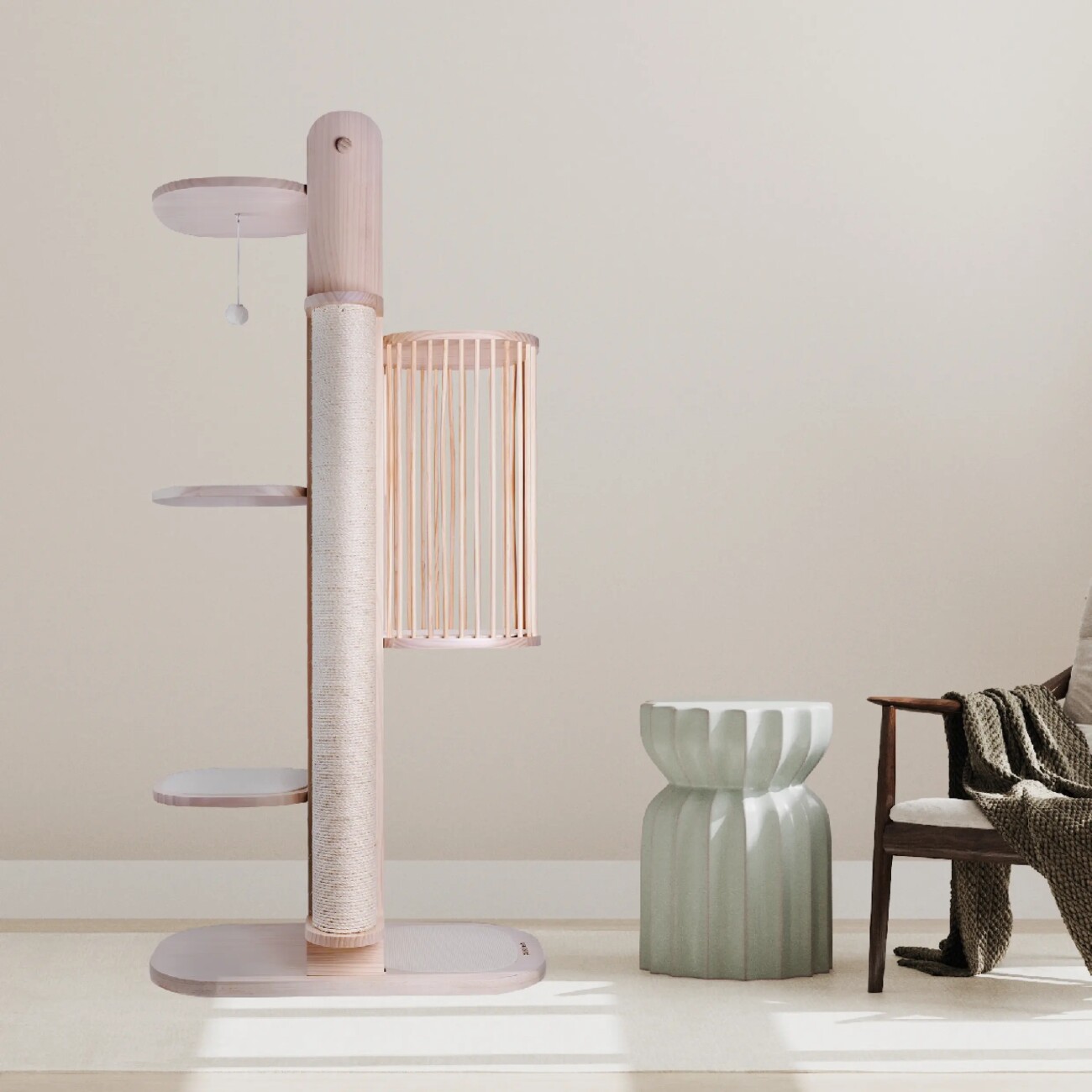 PetRhein Luxus Katzenbaum Vollholz XXL Skycity Series