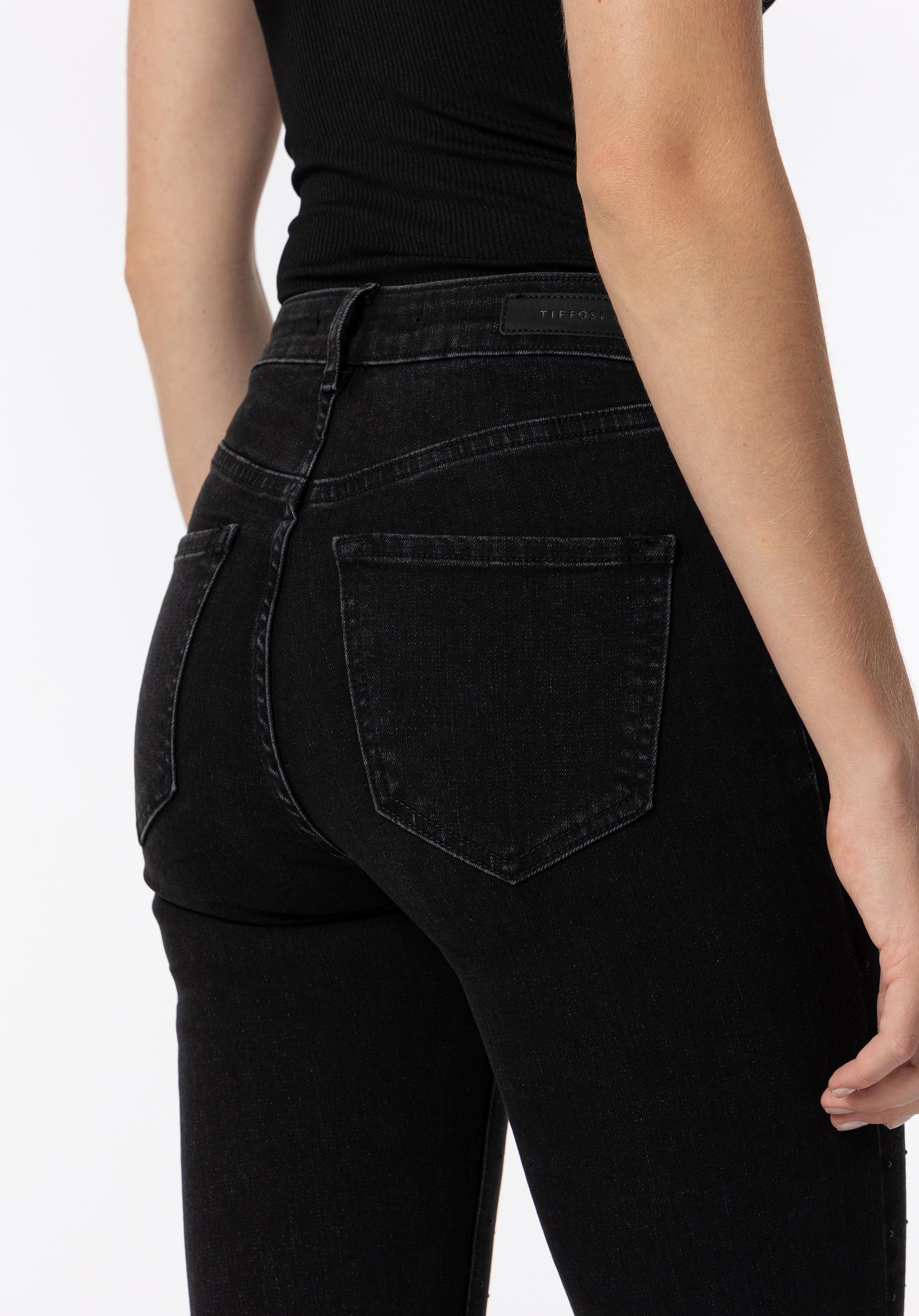 Jeans Jennifer Slim Fit Cintura Alta C/ Pedras