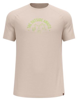 T-Shirt Odlo Ride 365 Performance Wool 130 Print Beige